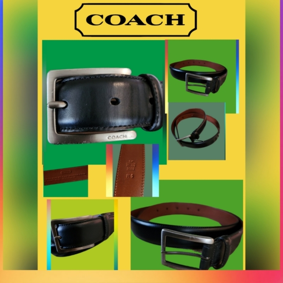 Coach Accessories Coach Mens 356 H5 Black Leather Designer Belt